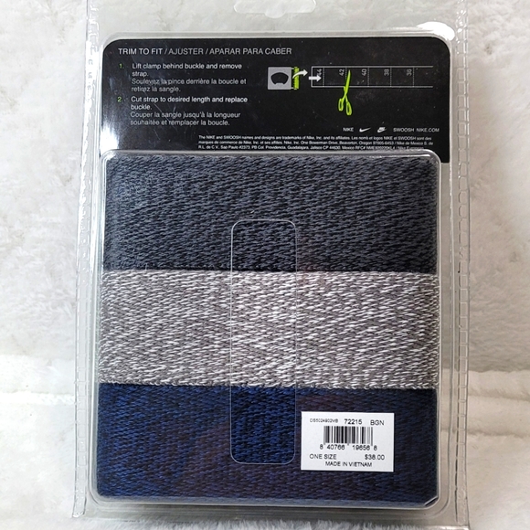 NIKE MEN'S WEB BELT 3 IN 1 WEB PACK GRAY/BLUE. TRIM TO FIT - Picture 2 of 2